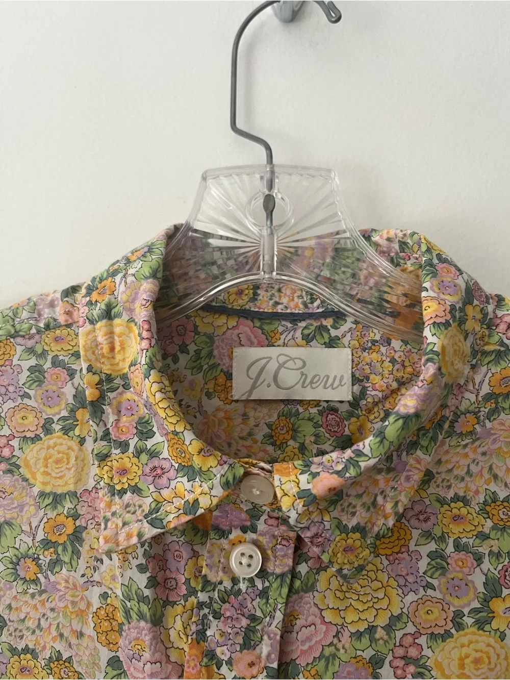 J Crew Liberty Of London Elysian Floral Classic Fit Button Up Shirt Yellow 6